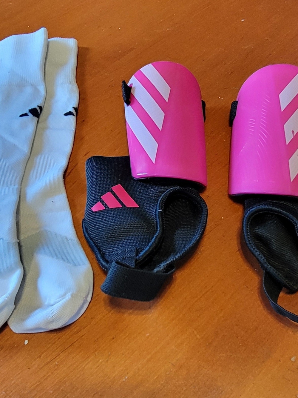 Adidas Men’s Pink Shin Guard Set with Socks